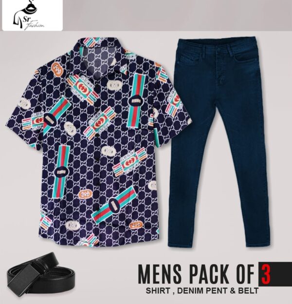 PACK OF 3  LUNCHING MEN  PENT,  SHIRT & BELT - Image 2