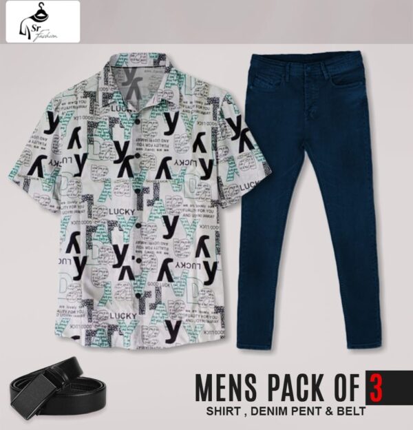 PACK OF 3  LUNCHING MEN  PENT,  SHIRT & BELT - Image 6