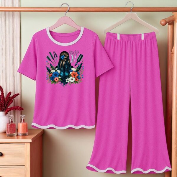 Pink 2 piece Trendy lounge wear for Women - Image 5