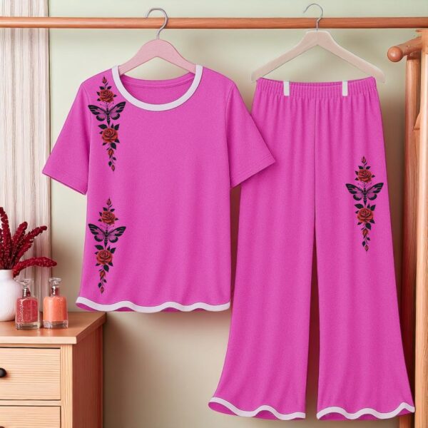 Pink 2 piece Trendy lounge wear for Women - Image 4