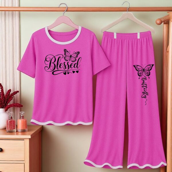 Pink 2 piece Trendy lounge wear for Women - Image 3
